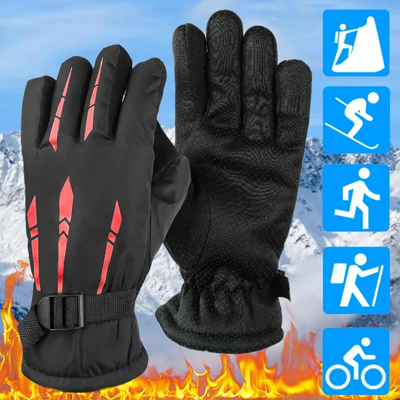Men's Black Winter Gloves Windproof Sports Skiing Cycling Warm Non-slip Full Finiger Gloves for Unisex Waterproof Plush Glove
Men's Black Winter Gloves Windproof Sports Skiing Cycling Warm Non-slip Full Finiger Gloves for Unisex Waterproof Plush Glove