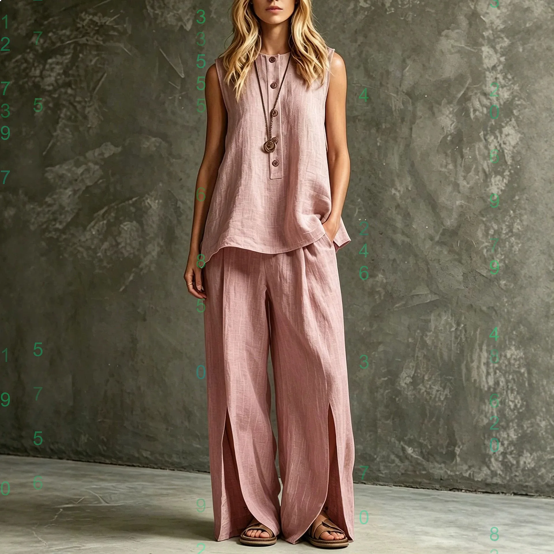 Women's Loose Sleeveless Vest Open Side Wide Leg Pants Cotton Linen Casual 2 Piece Matching Set Jumpsuit Playsuit
Women's Loose Sleeveless Vest Open Side Wide Leg Pants Cotton Linen Casual 2 Piece Matching Set Jumpsuit Playsuit