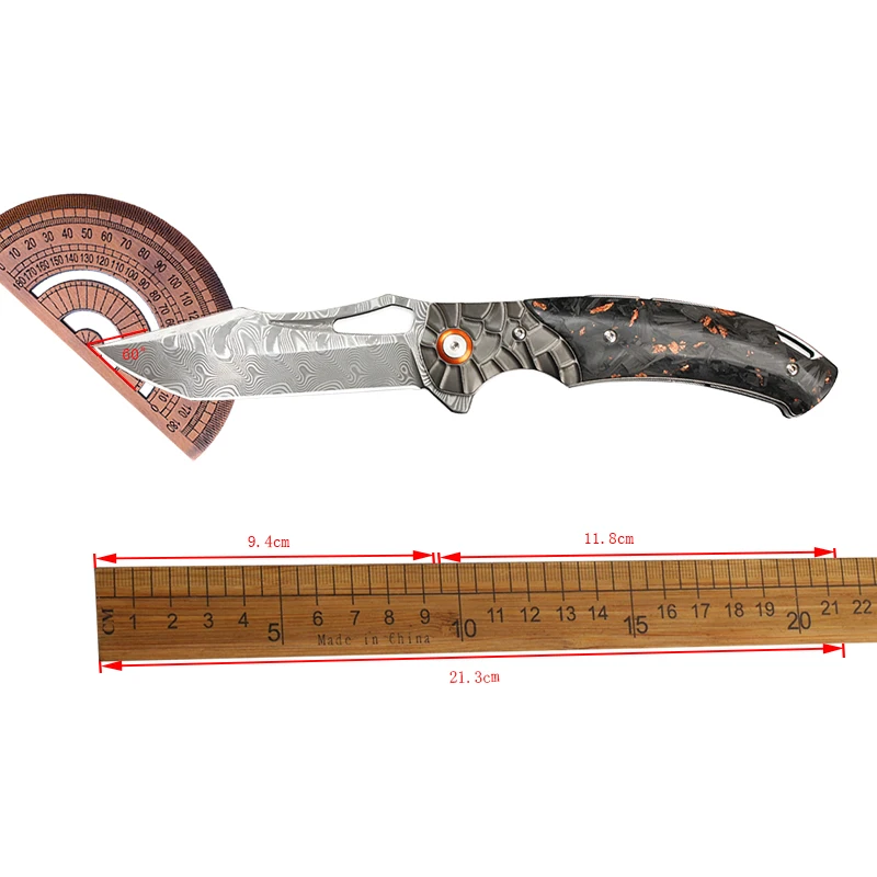 Damascus Steel Head Carbon Fiber Handle Folding Knife Outdoor Survival Camping Portable Tool for Adventure Enthusiasts
Damascus Steel Head Carbon Fiber Handle Folding Knife Outdoor Survival Camping Portable Tool for Adventure Enthusiasts