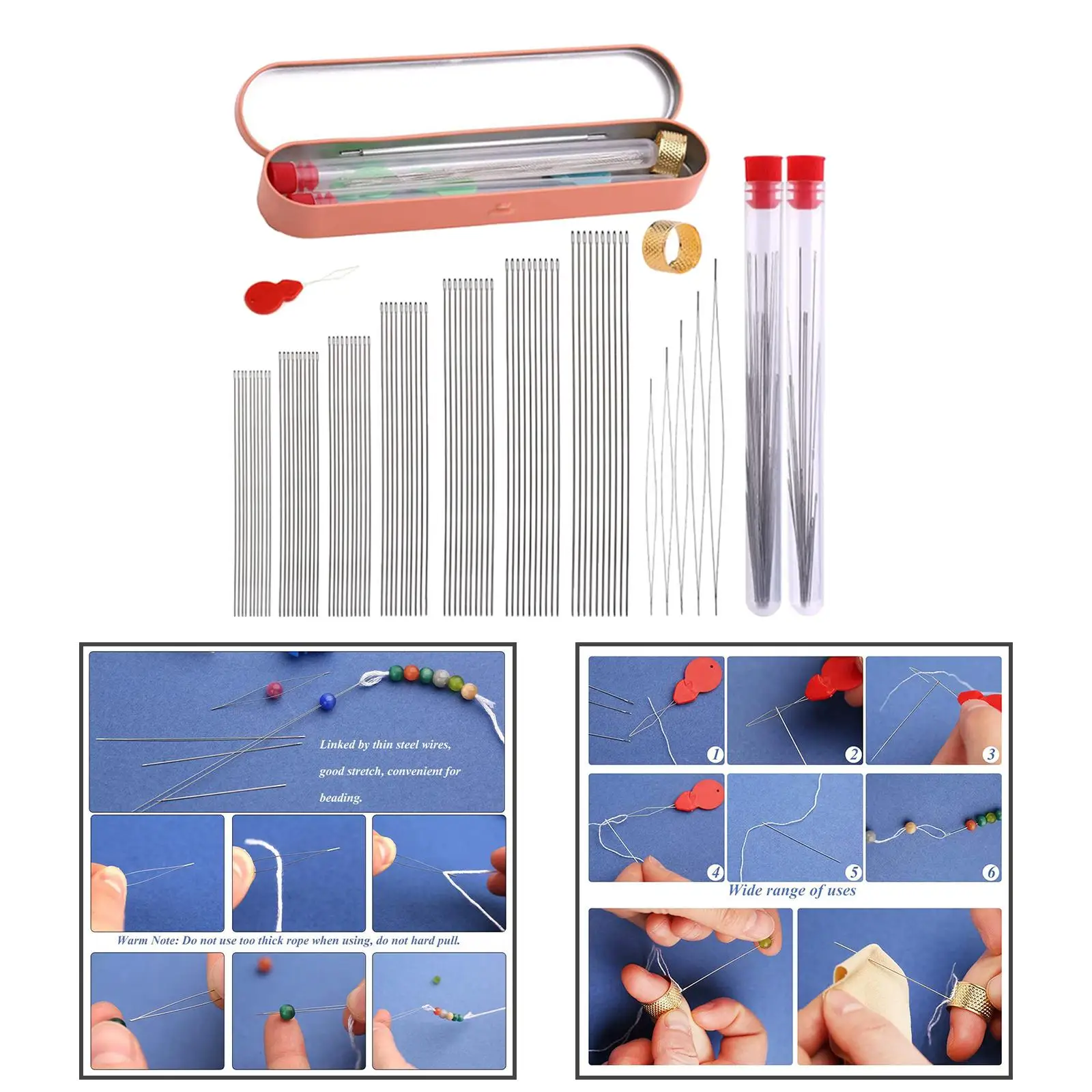 Beading Set Threader String Bead Stainless Steel with Needle Bottle
Beading Set Threader String Bead Stainless Steel with Needle Bottle