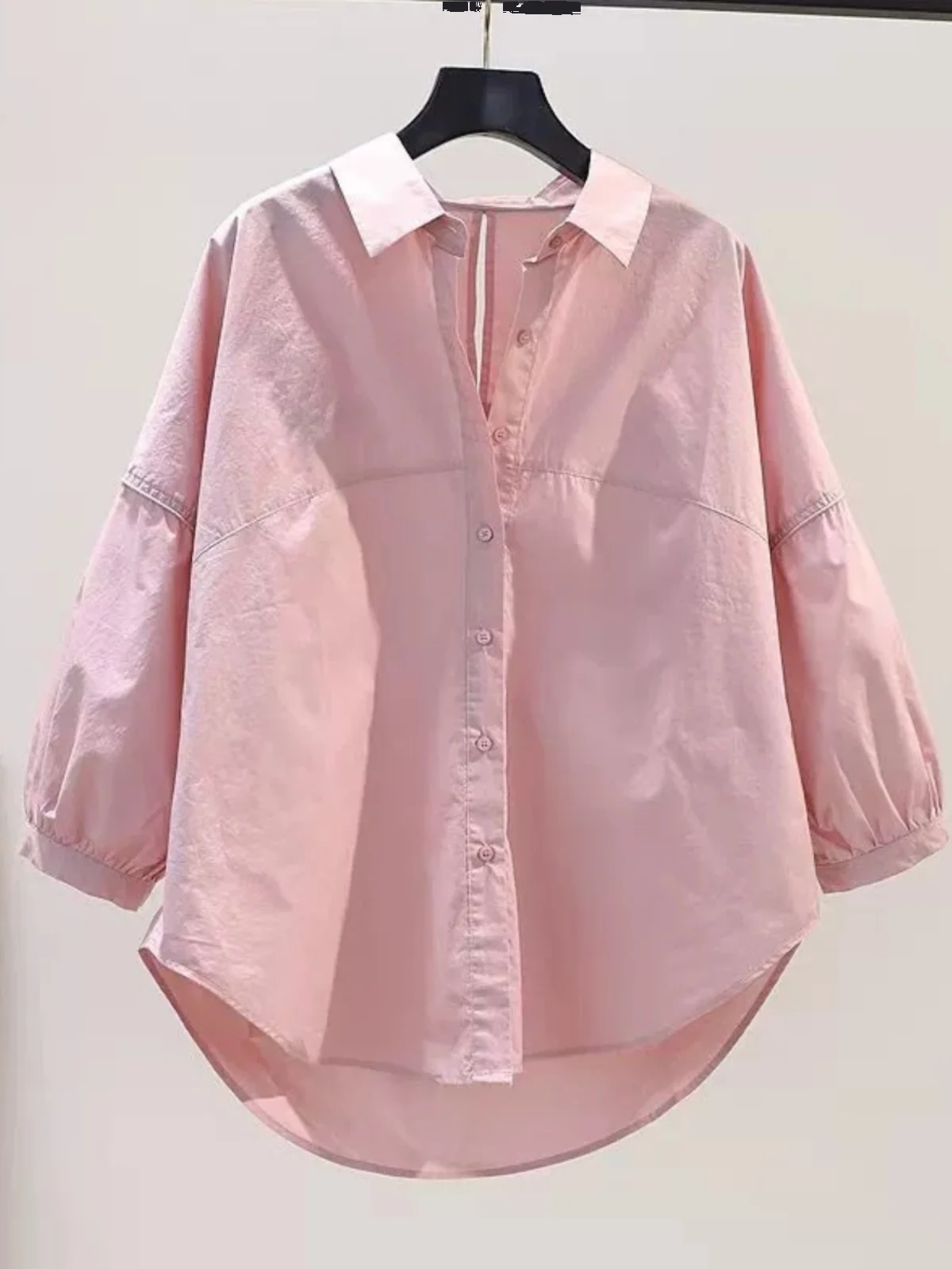 Loose Cotton Blend Women's Shirt Pink Spring Autumn Lazy Style Button up Asymmetrical Collar No Pocket Breathable Comfor...
Loose Cotton Blend Women's Shirt Pink Spring Autumn Lazy Style Button up Asymmetrical Collar No Pocket Breathable Comfor...