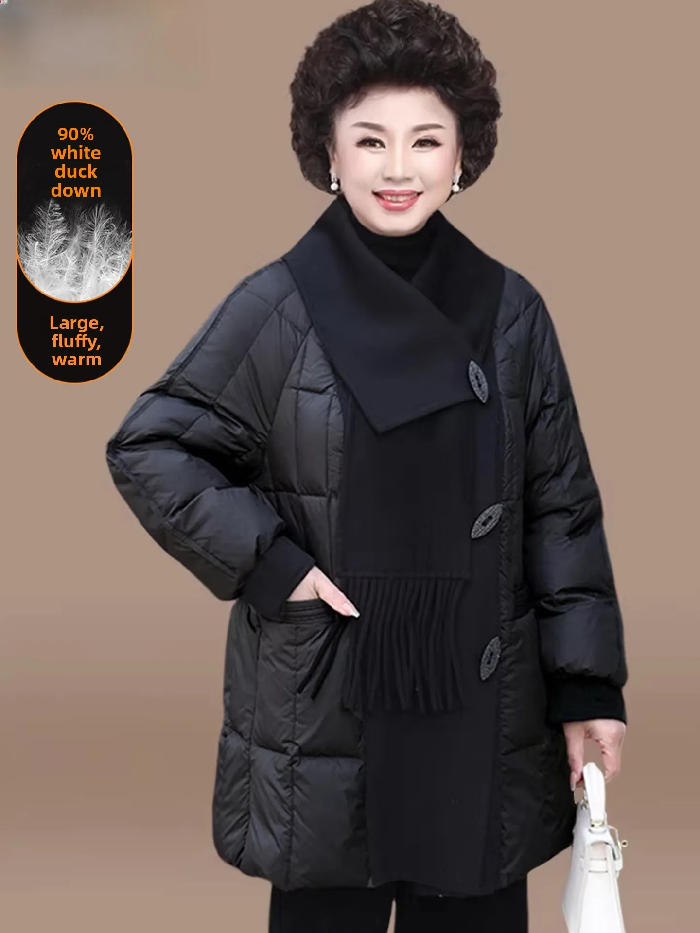 Sli Thiened down Jaet Winter Outerwear for Middle-Aged And ly Women Faionable Lady Coat Warm Polyester Fiber
Sli Thiened down Jaet Winter Outerwear for Middle-Aged And ly Women Faionable Lady Coat Warm Polyester Fiber