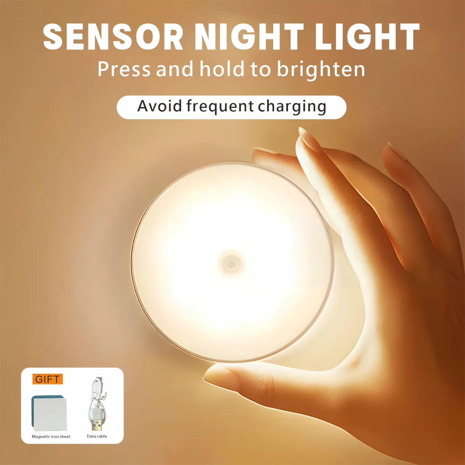 Round Motion Sensor LED Magnetic Night Light, Rechargeable Wireless No-Drill Dual Color Temperature Induction Lamp
Round Motion Sensor LED Magnetic Night Light, Rechargeable Wireless No-Drill Dual Color Temperature Induction Lamp