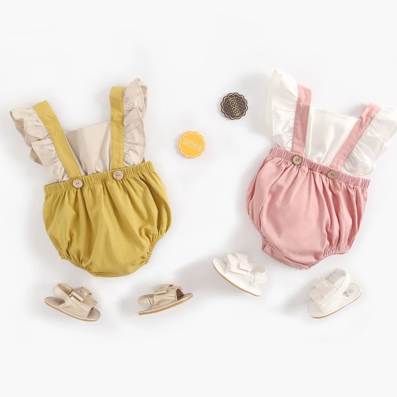 Modamama Baby Summer Romper Soft Cotton Flying Sleeves Solid Color Baby Jumpsuits Outfits For Newborn Baby Girls
Modamama Baby Summer Romper Soft Cotton Flying Sleeves Solid Color Baby Jumpsuits Outfits For Newborn Baby Girls