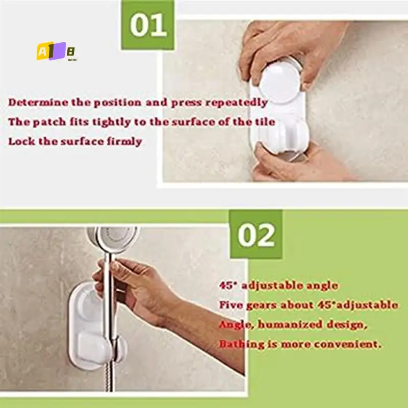A08F-2 Wall Mounted Shower Brackets Bathroom Adjustable Suction Cup Holder Shower Head Shower Base 5 Angles Adjustable White Dur
A08F-2 Wall Mounted Shower Brackets Bathroom Adjustable Suction Cup Holder Shower Head Shower Base 5 Angles Adjustable White Dur