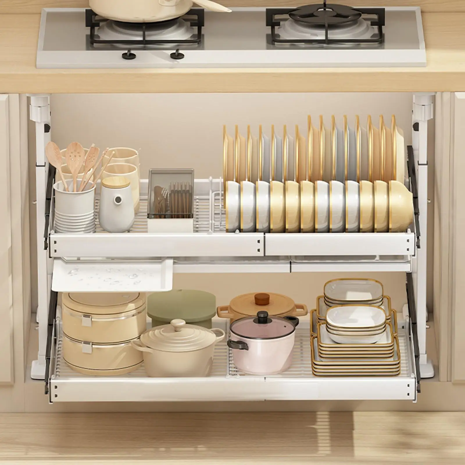 Pull Out Cabinet Organizer Slide Out Tray Double Layer Heavy Duty Bathroom Quick and Easy Installation Pantry Storage Shelf
Pull Out Cabinet Organizer Slide Out Tray Double Layer Heavy Duty Bathroom Quick and Easy Installation Pantry Storage Shelf