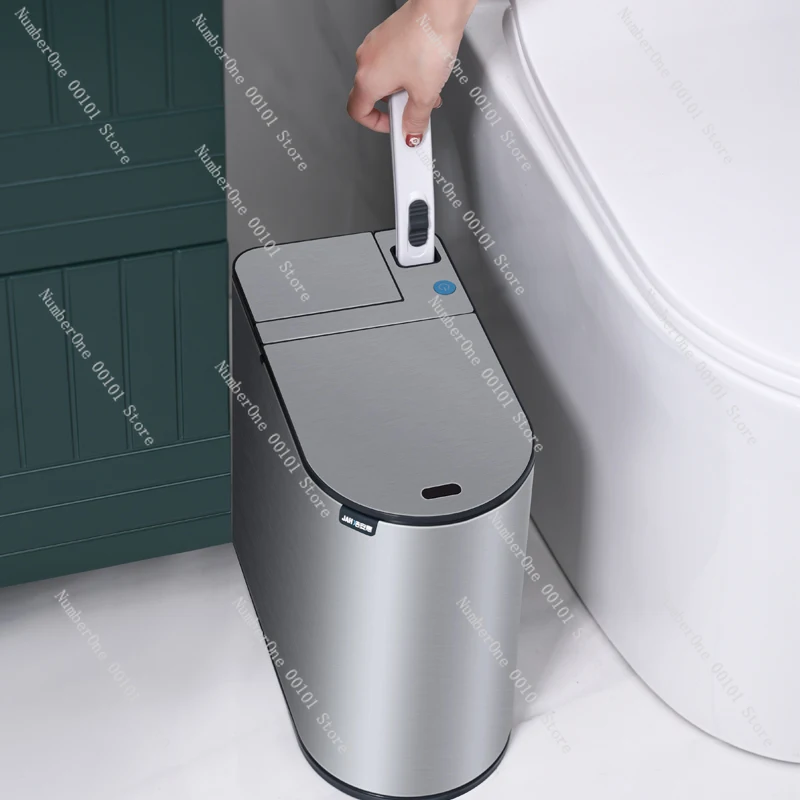 Narrow Slit Stainless Steel Trash Can Small Oval for Kitchen and Indoor Use Smart Trash Can with Toilet Brush
Narrow Slit Stainless Steel Trash Can Small Oval for Kitchen and Indoor Use Smart Trash Can with Toilet Brush