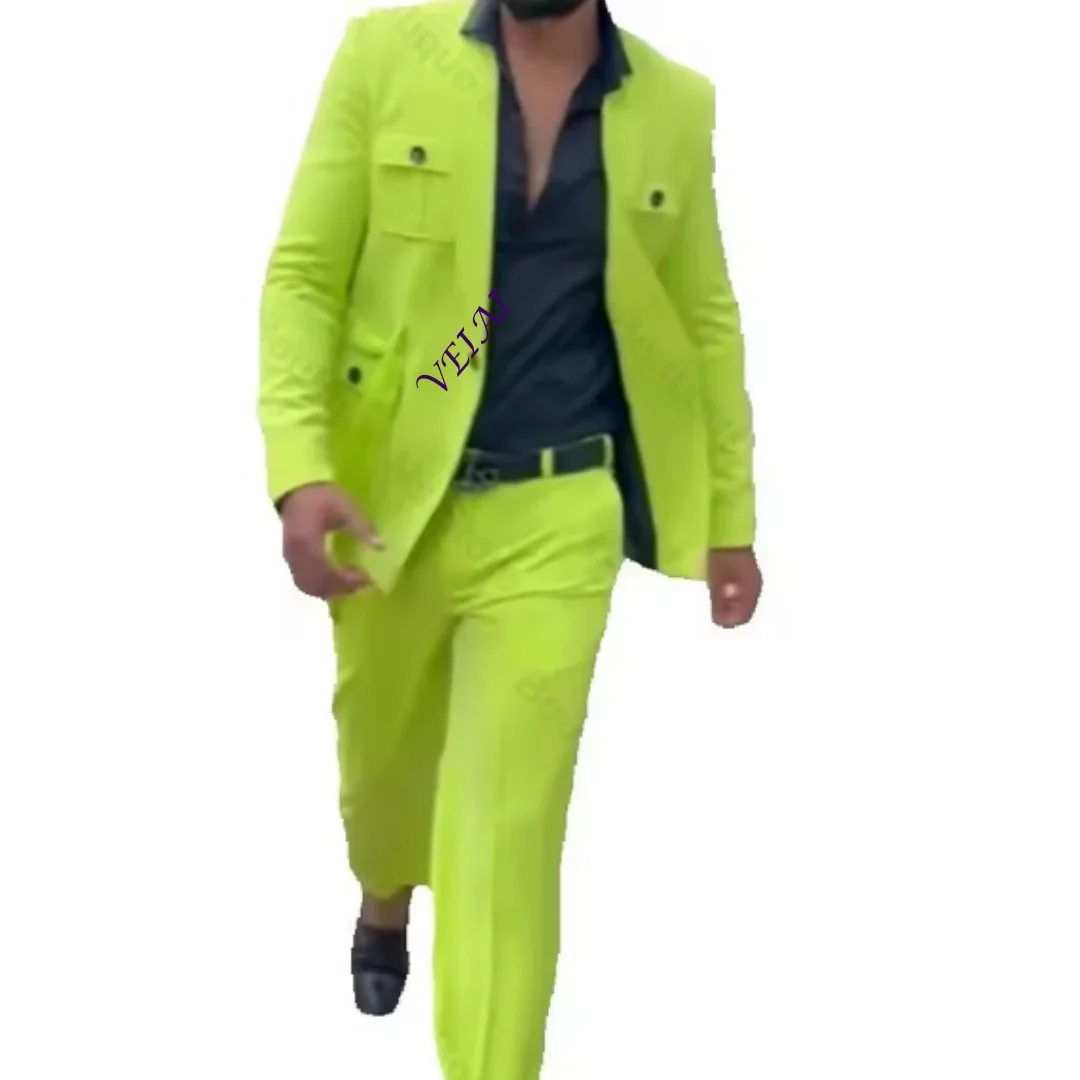 CustomizedFluorescent Green Single Breasted Men Suit Peaked Lapel Business Casual Formal Costume Homme 2 Pcs Set Jacket Pants
CustomizedFluorescent Green Single Breasted Men Suit Peaked Lapel Business Casual Formal Costume Homme 2 Pcs Set Jacket Pants
