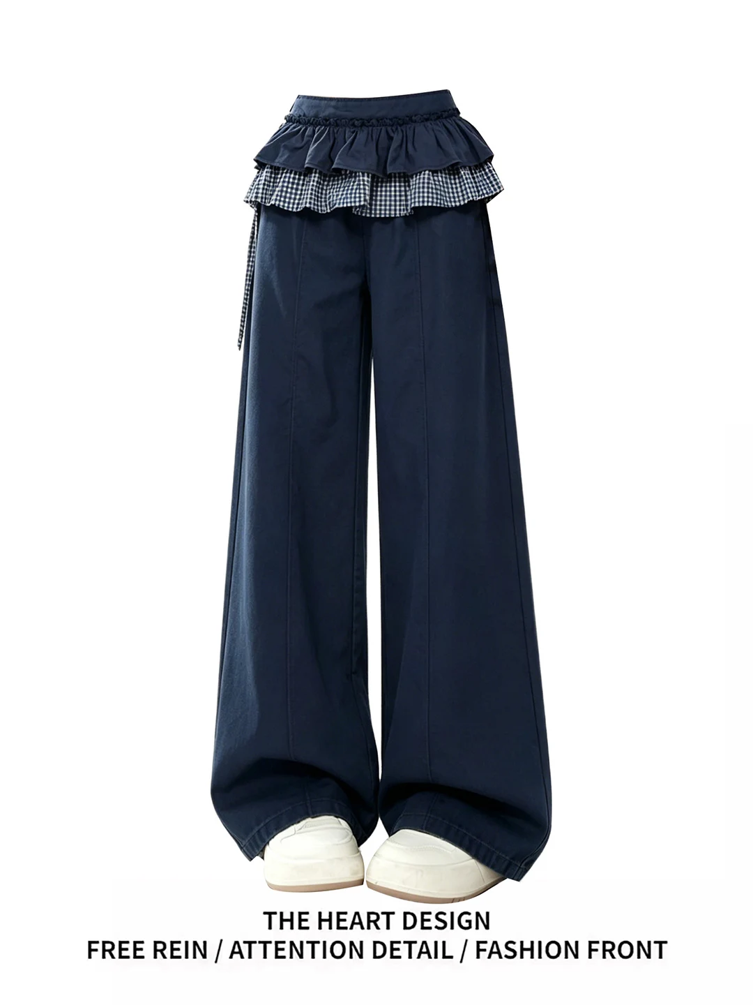 Loose Blue Plaid Wide Leg Casual Pants Women's High Waist Trousers Summer 2026 New Style Korean Lazy Style Patchwork
Loose Blue Plaid Wide Leg Casual Pants Women's High Waist Trousers Summer 2026 New Style Korean Lazy Style Patchwork