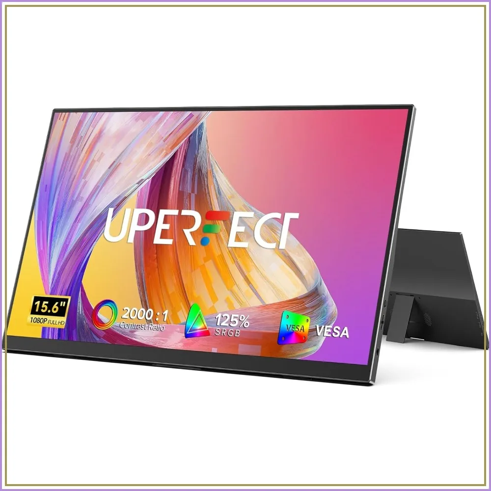 15.6" 1080P Portable Monitor, 125% sRGB USB-C HDMI IPS Gaming Display with Built-in Stand & Dual Speakers for Laptop, Phone, Console
15.6" 1080P Portable Monitor, 125% sRGB USB-C HDMI IPS Gaming Display with Built-in Stand & Dual Speakers for Laptop, Phone, Console