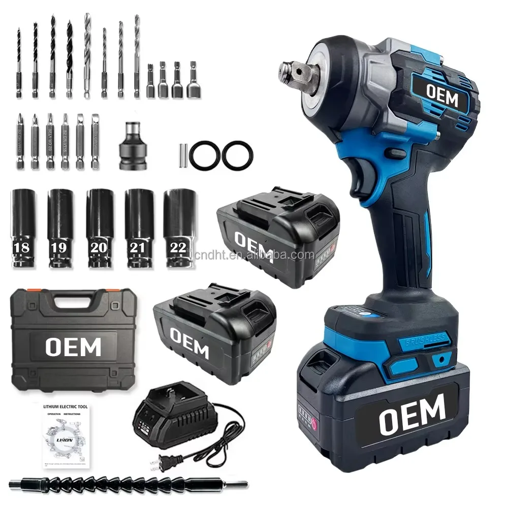 Portable 24V Brushless Cordless Impact Wrench 1/2 Inch Drive 500N High Torque 2400W Li-ion Battery Industrial DIY Power Tool
Portable 24V Brushless Cordless Impact Wrench 1/2 Inch Drive 500N High Torque 2400W Li-ion Battery Industrial DIY Power Tool