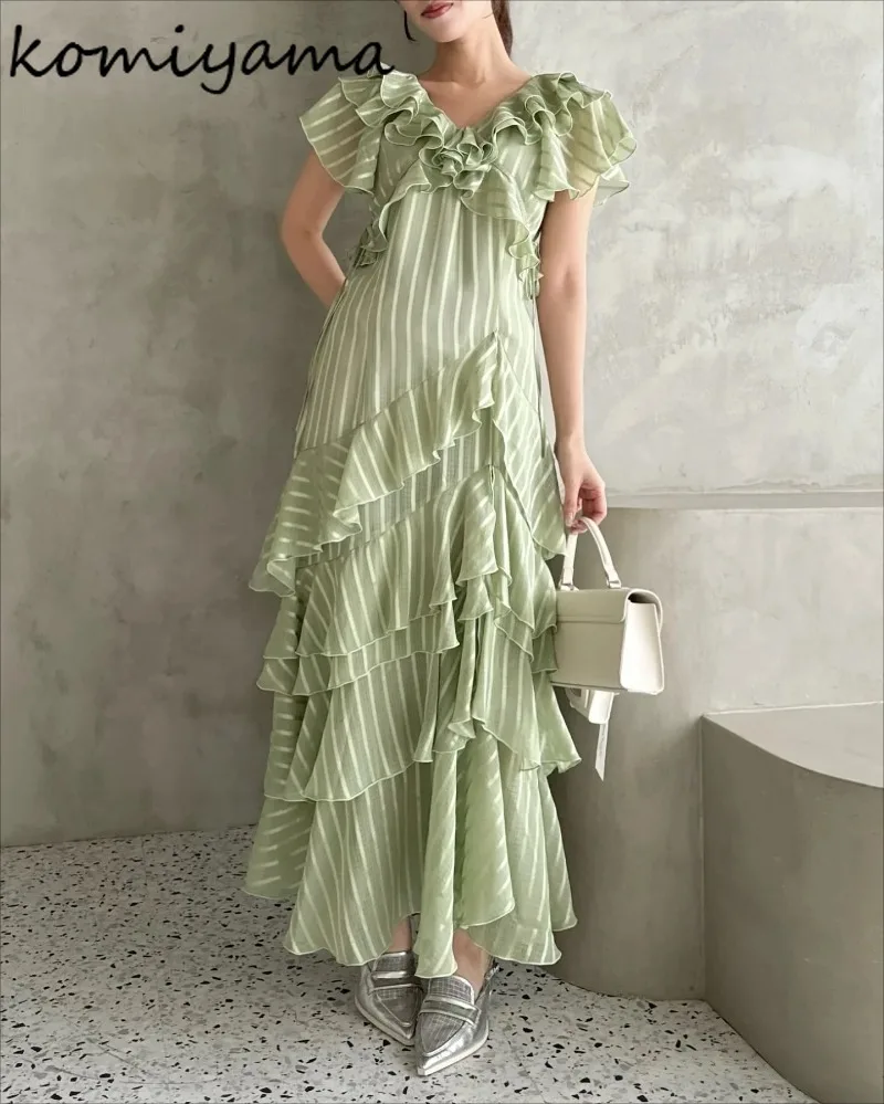Irregular Ruffled Vestidos Striped Dress Japan Sytyle V-neck Dresses 2025 Spring Summer Vestido Short Sleeve Ropa Mujer
Irregular Ruffled Vestidos Striped Dress Japan Sytyle V-neck Dresses 2025 Spring Summer Vestido Short Sleeve Ropa Mujer