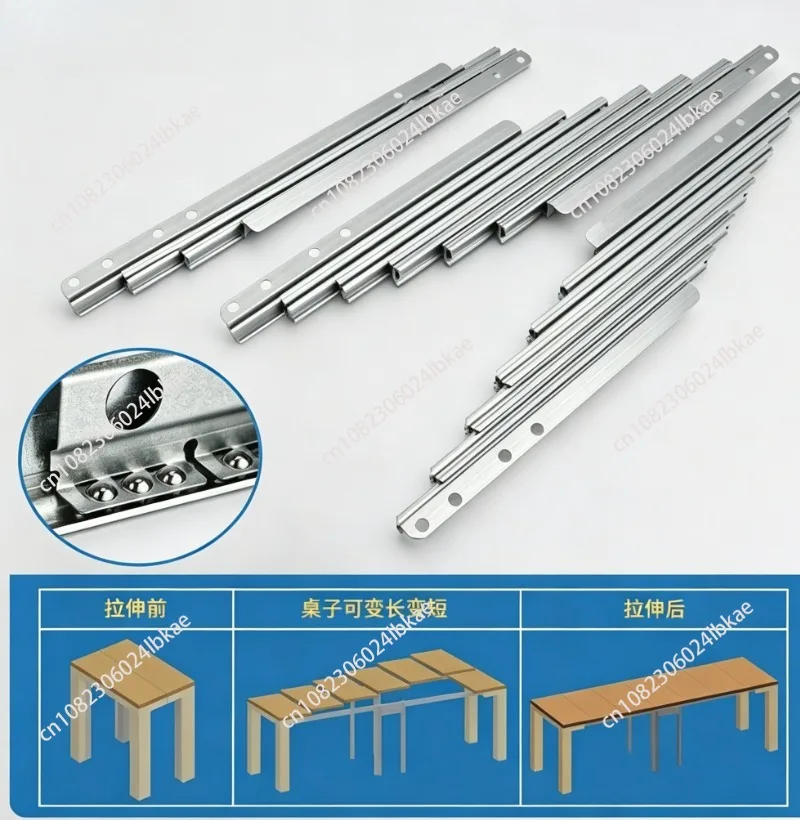 1.8/2.5M Aluminum Alloy Invisible Dining Table Rail Telescopic Folding Extension Slide Rail
1.8/2.5M Aluminum Alloy Invisible Dining Table Rail Telescopic Folding Extension Slide Rail