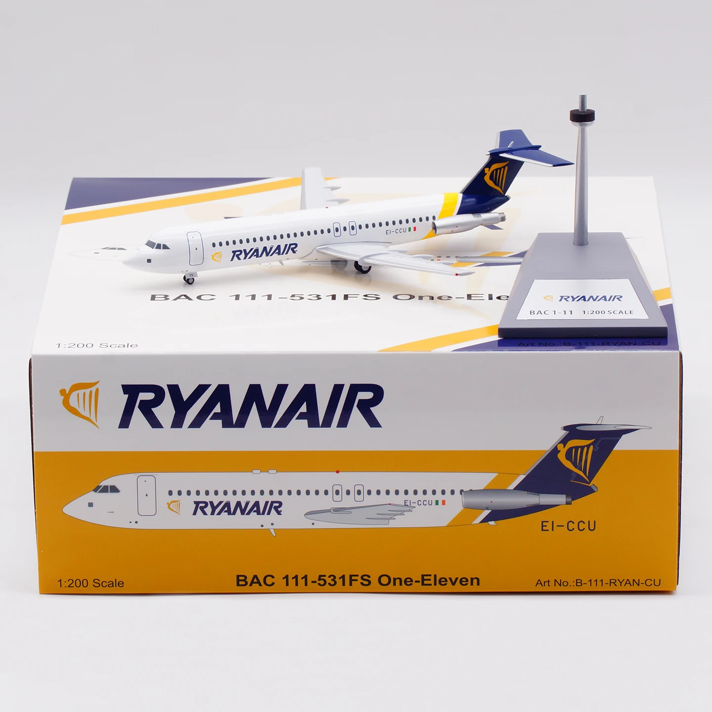 B-111-RYAN-CU Коллекционный самолет из сплава, подарочные модели B, 1:200 Ryanair BAC 111, одноодобная литая под давлением модель самолета EI-CCU
B-111-RYAN-CU Коллекционный самолет из сплава, подарочные модели B, 1:200 Ryanair BAC 111, одноодобная литая под давлением модель самолета EI-CCU
