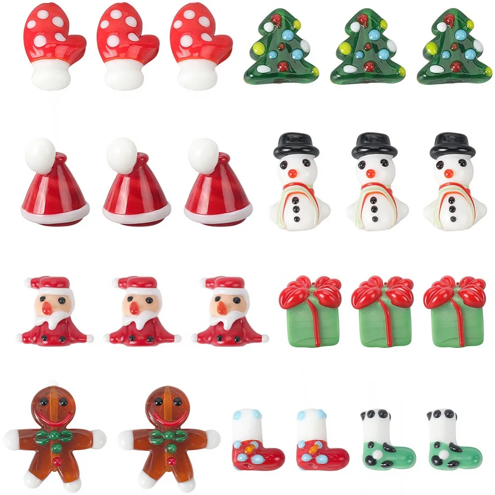 30Pcs 8 Styles Handmade Lampwork Beads for Christmas Mixed Shapes Mixed Color 10~28x11~28x7~13mm Hole: 1.2~3mm
30Pcs 8 Styles Handmade Lampwork Beads for Christmas Mixed Shapes Mixed Color 10~28x11~28x7~13mm Hole: 1.2~3mm