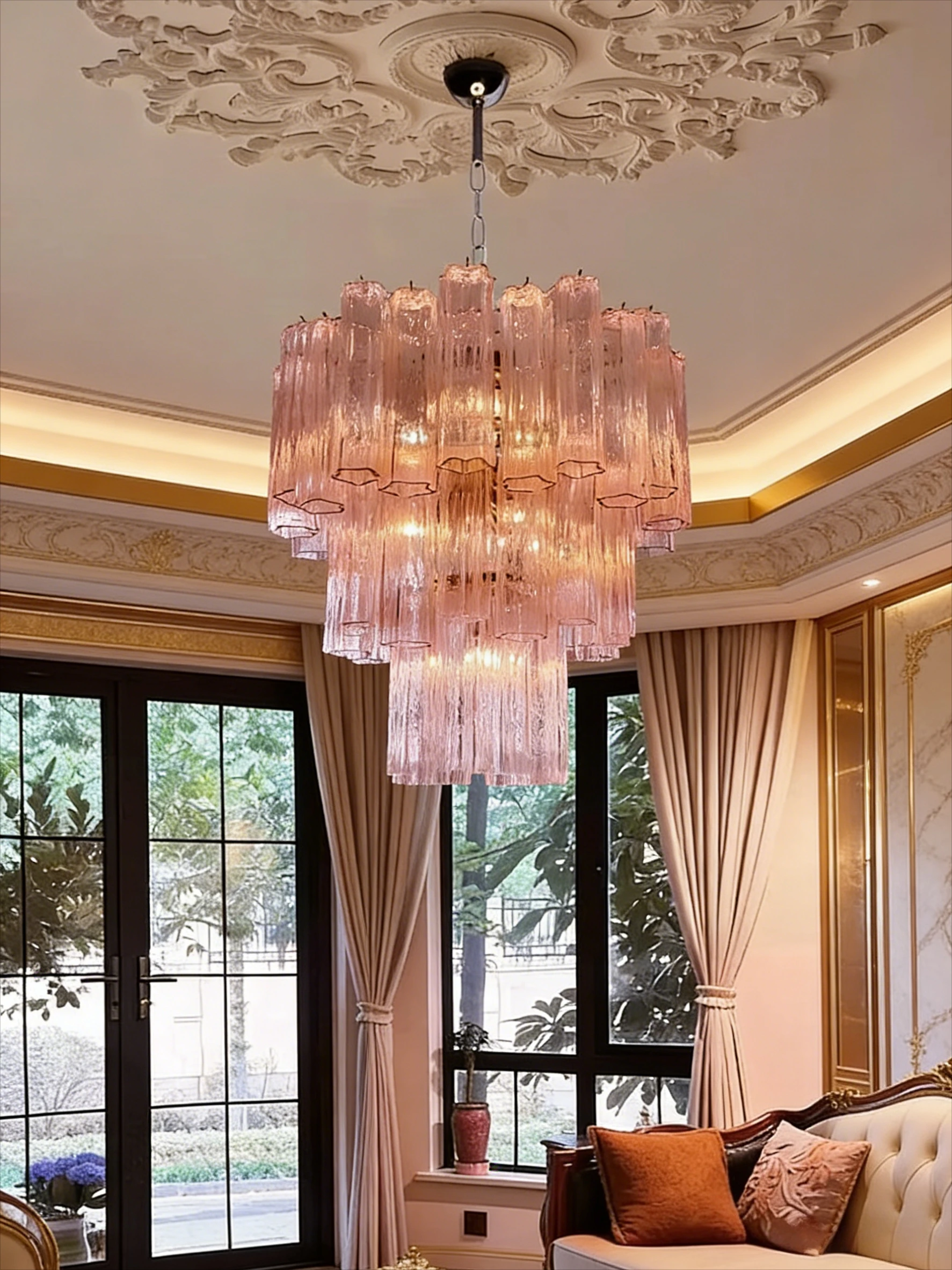 Роскошная итальянская хрустальная люстра Murano с полосами из стекла, настраиваемый потолочный подвесной светильник для виллы, гостиной, элитный домашний декор
Роскошная итальянская хрустальная люстра Murano с полосами из стекла, настраиваемый потолочный подвесной светильник для виллы, гостиной, элитный домашний декор