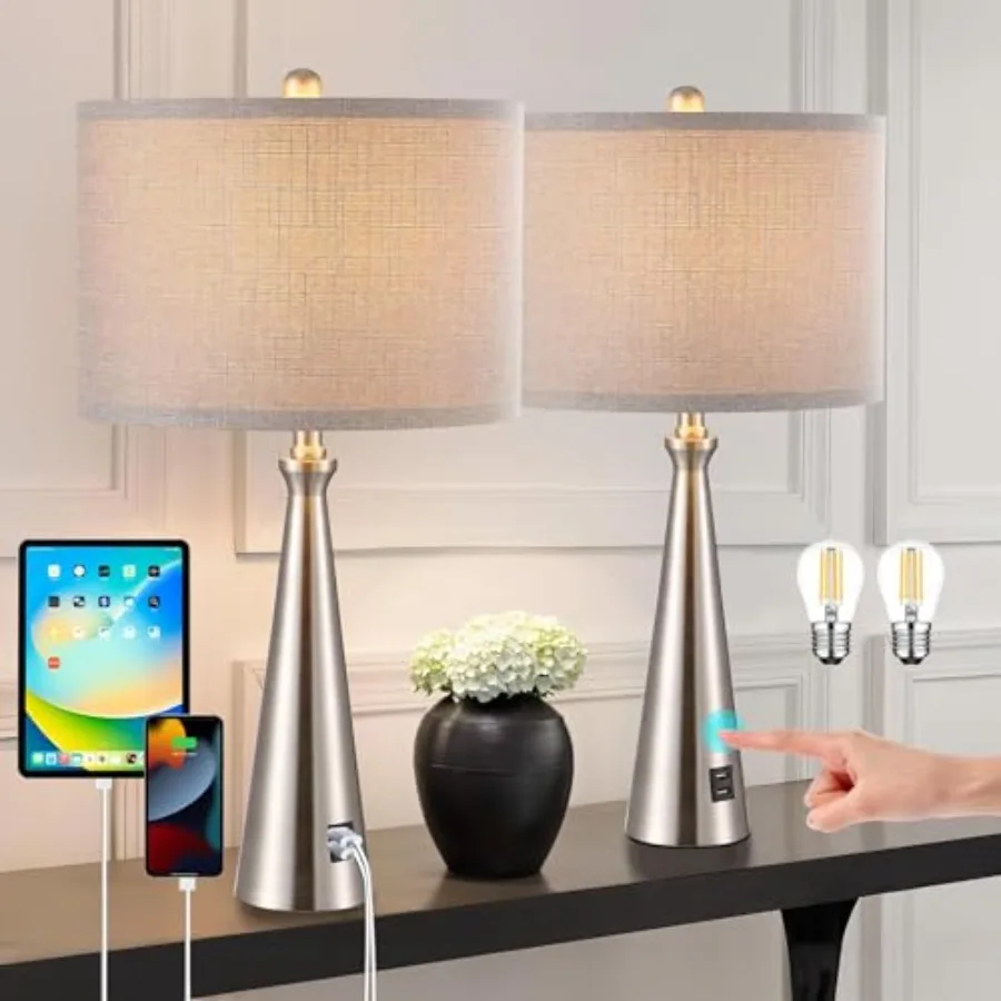 Lamp for Bedroom Set of 2 Lamps for Night Stand Modern Bedside Lamps Living Room End Table Lamps
Lamp for Bedroom Set of 2 Lamps for Night Stand Modern Bedside Lamps Living Room End Table Lamps