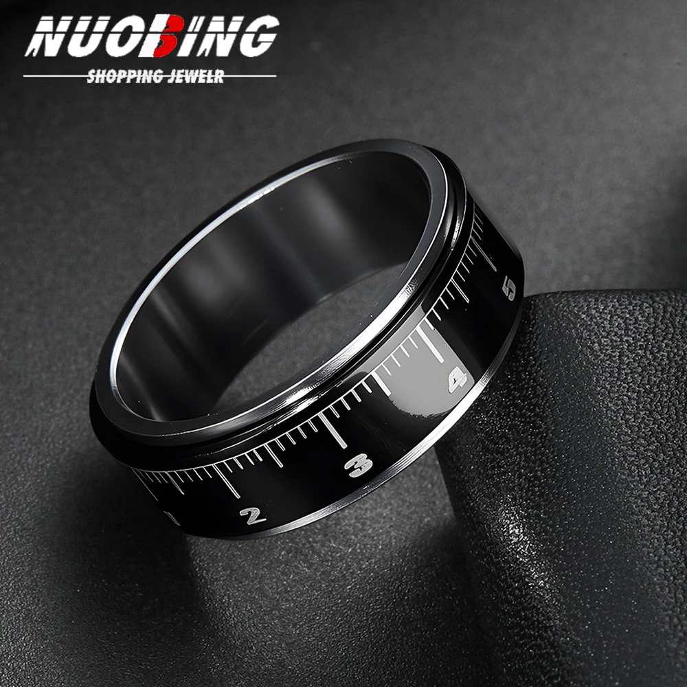 Anxiety Fidget Spinner Arabic Numeral Ring Size Chart 8mm Black Stainless Steel Rotating Ring Men's and Women's Jewelry Gifts
Anxiety Fidget Spinner Arabic Numeral Ring Size Chart 8mm Black Stainless Steel Rotating Ring Men's and Women's Jewelry Gifts