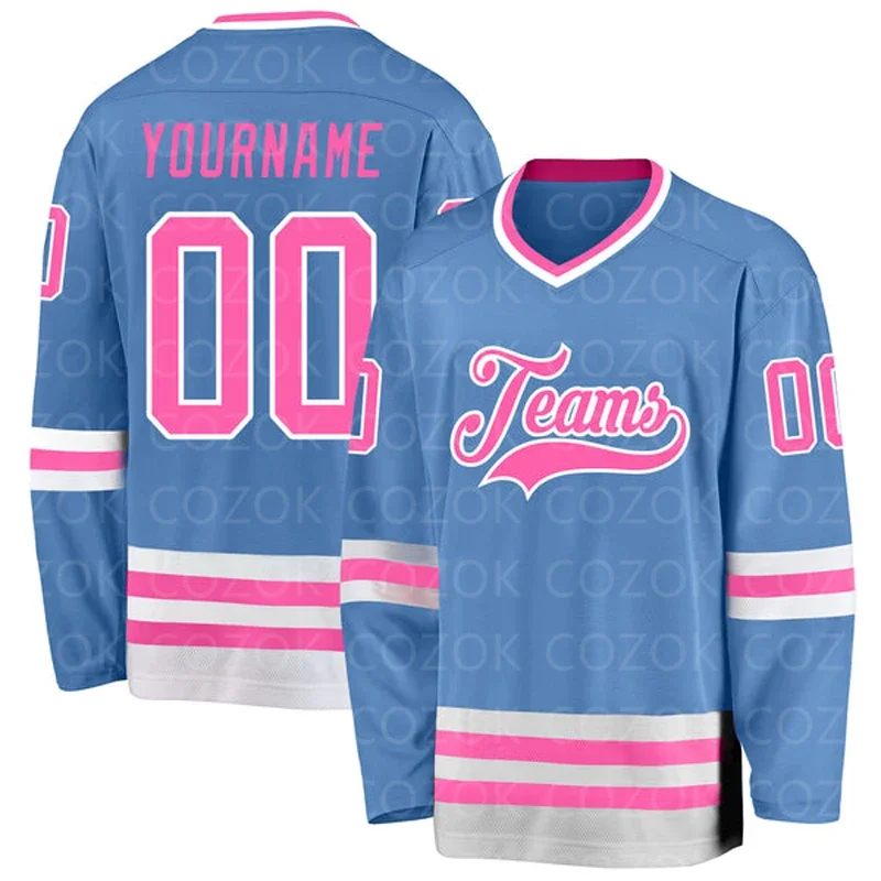 Custom Blue Pink Hockey 3D Print You Name Number Men Women Ice Hockey Jersey Competition Training Jerseys
Custom Blue Pink Hockey 3D Print You Name Number Men Women Ice Hockey Jersey Competition Training Jerseys