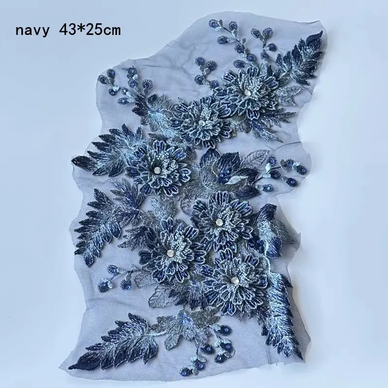 High end three-dimensional flower mesh embroidery patch cheongsam DIY clothing and skirt decoration accessories parche para ropa
High end three-dimensional flower mesh embroidery patch cheongsam DIY clothing and skirt decoration accessories parche para ropa