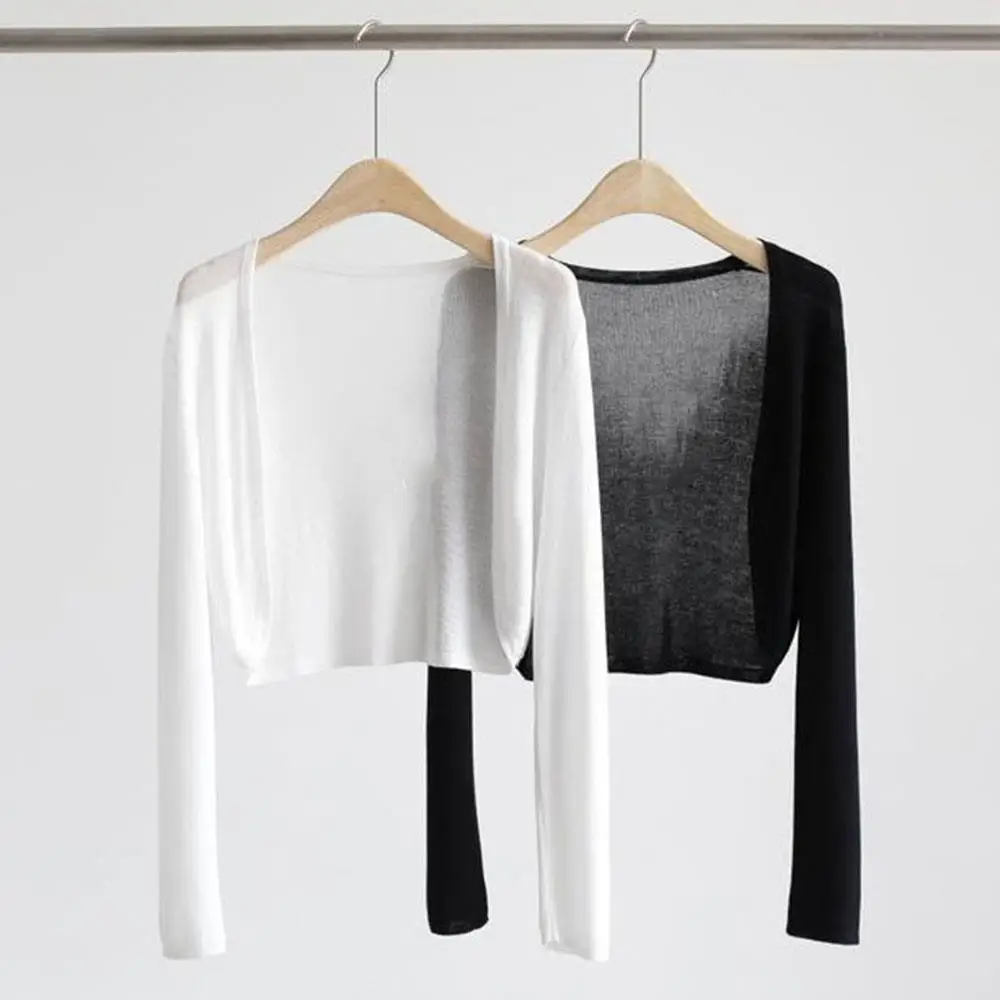 Summer Women's Cardigan Long Sleeved Sunscreen Knitwear Tops for Lady Sun Protection Tops Korea Short Sun Protected Knitted Top
Summer Women's Cardigan Long Sleeved Sunscreen Knitwear Tops for Lady Sun Protection Tops Korea Short Sun Protected Knitted Top
