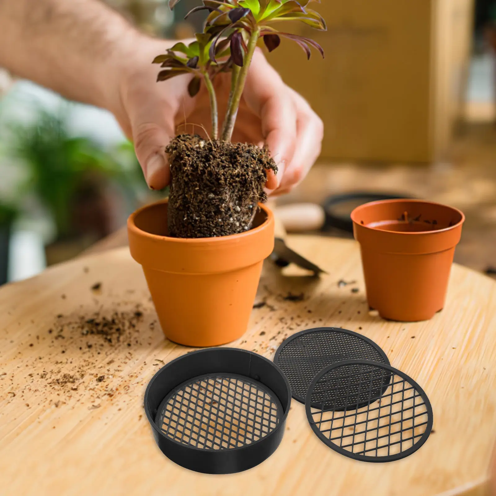 4Sets Gardening Soil Sieve 3 Size Mesh Plastic Garden Sifting Pan Soil Sorting Sieve Gravel Rock Sifter Potting Sand Strainer
4Sets Gardening Soil Sieve 3 Size Mesh Plastic Garden Sifting Pan Soil Sorting Sieve Gravel Rock Sifter Potting Sand Strainer