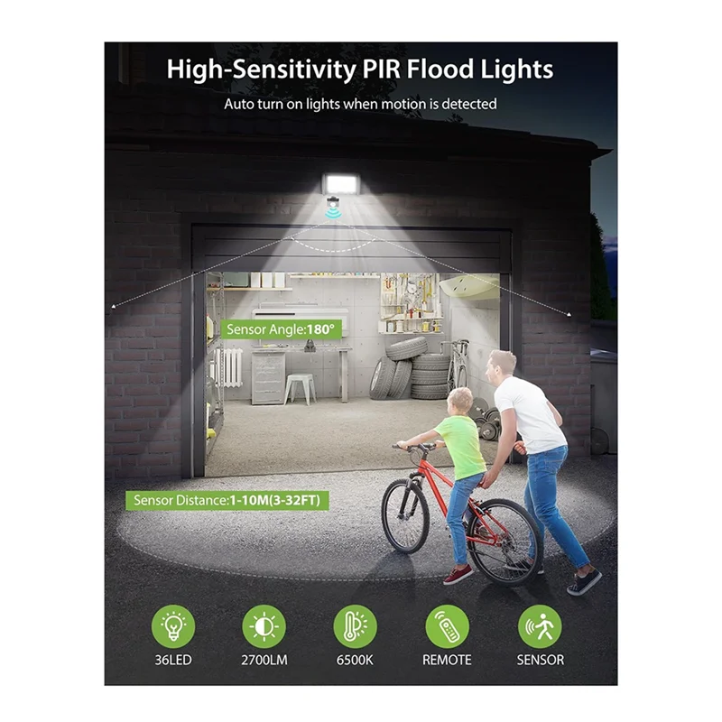 【Flash Sale】50W Security Lights Outdoor Motion Sensor PIR Flood Light For Garden, IP66 Waterproof, White, 6000K, Outdoor Lights
【Flash Sale】50W Security Lights Outdoor Motion Sensor PIR Flood Light For Garden, IP66 Waterproof, White, 6000K, Outdoor Lights