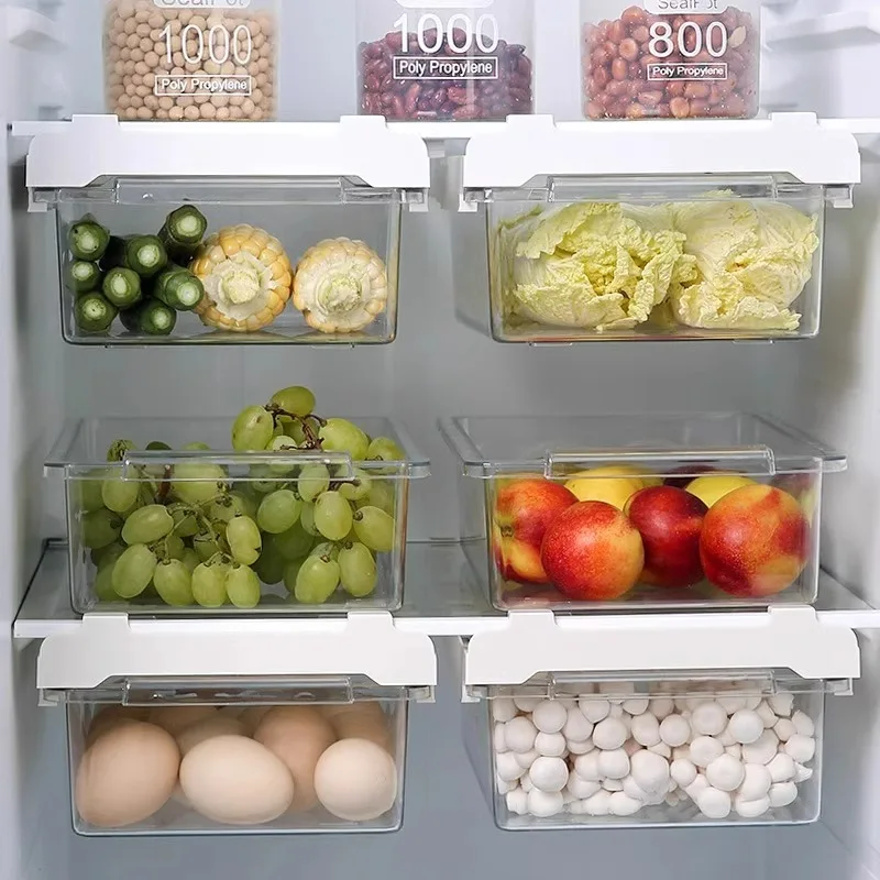 Hanging Pull-out Refrigerator Storage Box, Egg Organization, Fruit Preservation, Kitchen Food-grade Plastic Storage Box 
Hanging Pull-out Refrigerator Storage Box, Egg Organization, Fruit Preservation, Kitchen Food-grade Plastic Storage Box