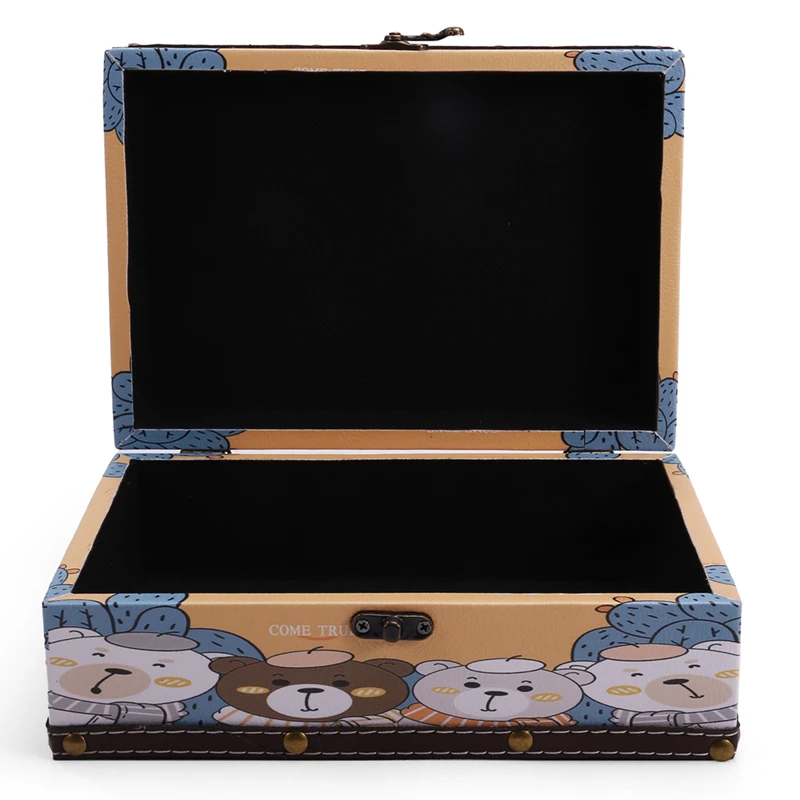 Wood And Leather Treasure Chest Womens Jewelry Keepsake Storage Box For Birthday Wedding With Cute Bear Pattern
Wood And Leather Treasure Chest Womens Jewelry Keepsake Storage Box For Birthday Wedding With Cute Bear Pattern