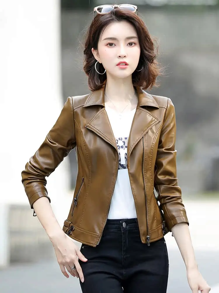 Spring Autumn 2026 Women's Short Slim Fit Leather Jacket Large Size Sheepskin Genuine Leather Coat Small Outerwear
Spring Autumn 2026 Women's Short Slim Fit Leather Jacket Large Size Sheepskin Genuine Leather Coat Small Outerwear