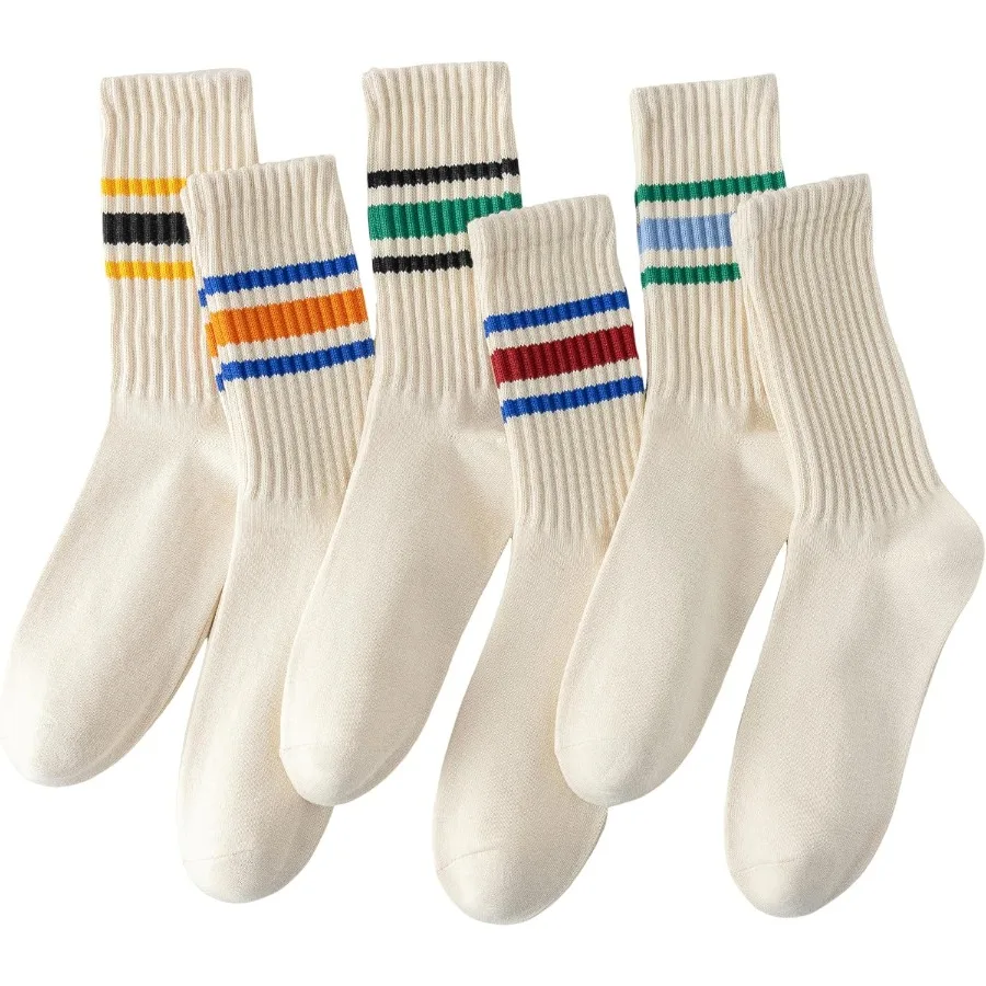 6 pairs of neutral striped retro sports calf leather socks for casual wear comfortable cotton blend socks suitable for men and
6 pairs of neutral striped retro sports calf leather socks for casual wear comfortable cotton blend socks suitable for men and