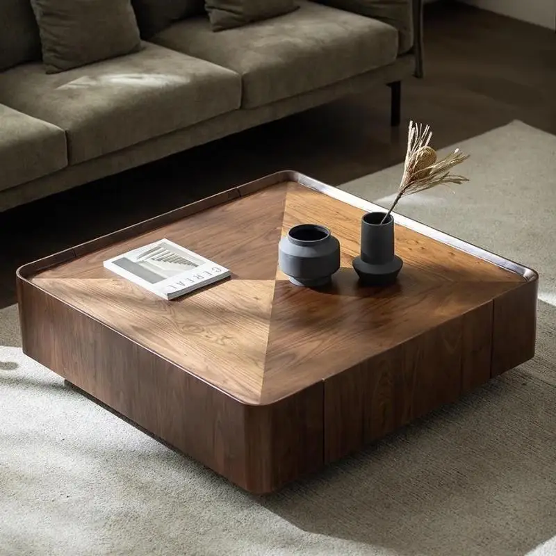 Solid wood coffee table combination light luxury modern walnut color square new Chinese living room home high sense
Solid wood coffee table combination light luxury modern walnut color square new Chinese living room home high sense