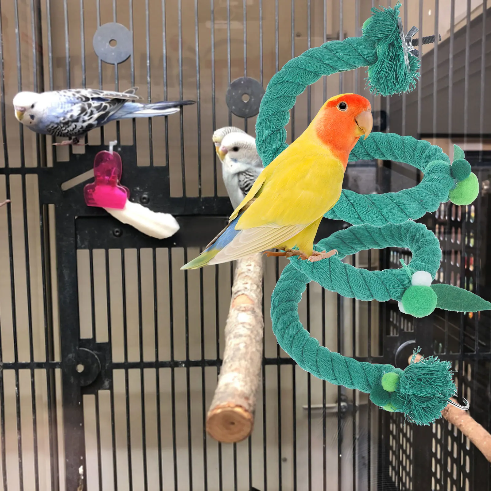 Birdcage Accessories Cotton Rope Perch Swing Toy for Medium Large Cages Parrot Standing Stick Chewing Play Bright Color
Birdcage Accessories Cotton Rope Perch Swing Toy for Medium Large Cages Parrot Standing Stick Chewing Play Bright Color