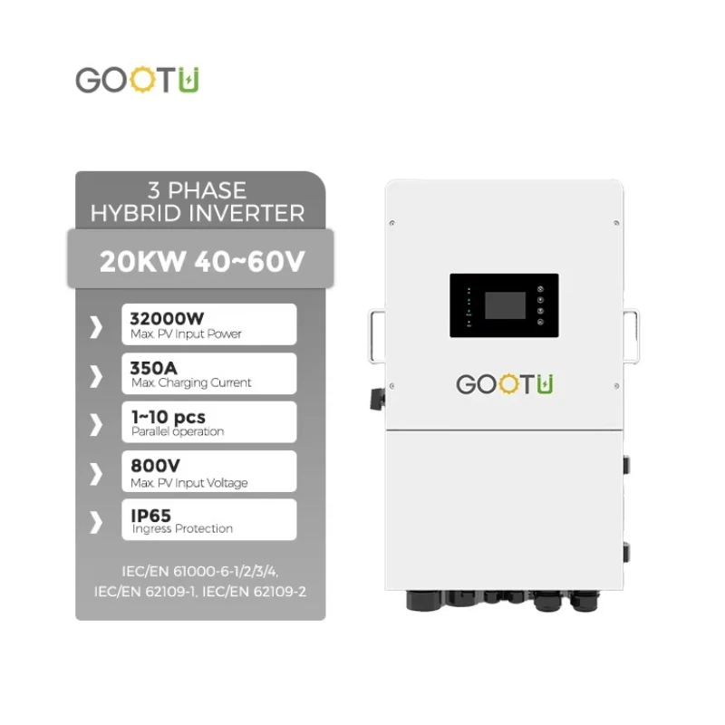 GOOTU Hybrid on Off Grid Tie Inverter IP65 12Kw 15Kw 18Kw 20Kw Three Phase Hybrid Inverter With Mppt Pure Sine Wave
GOOTU Hybrid on Off Grid Tie Inverter IP65 12Kw 15Kw 18Kw 20Kw Three Phase Hybrid Inverter With Mppt Pure Sine Wave