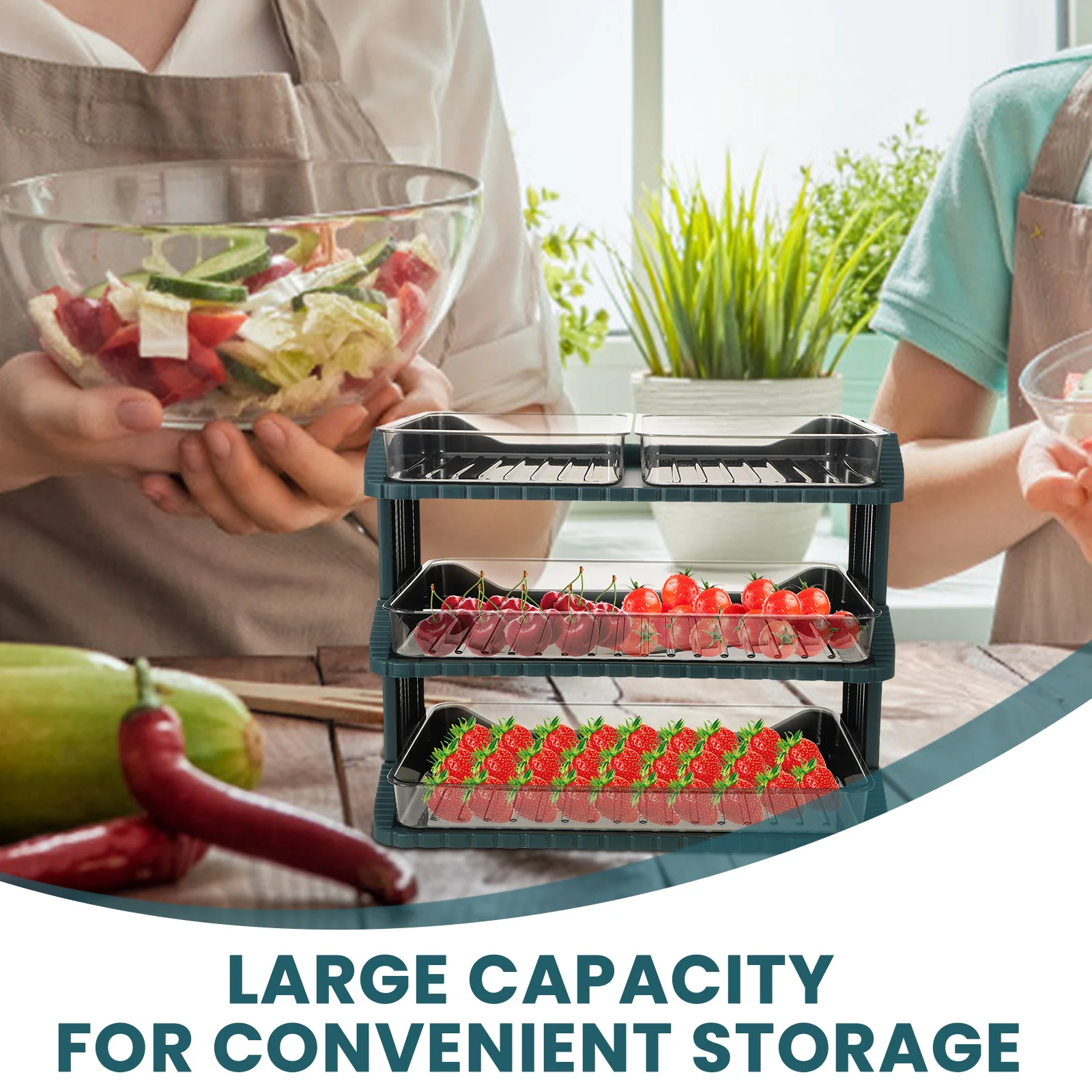 Multi layer Storage Tray Kitchen Rack Food Holder Vegetable Shelf Fresh Plastic Fruit Rack Sturdy Material Save Space
Multi layer Storage Tray Kitchen Rack Food Holder Vegetable Shelf Fresh Plastic Fruit Rack Sturdy Material Save Space