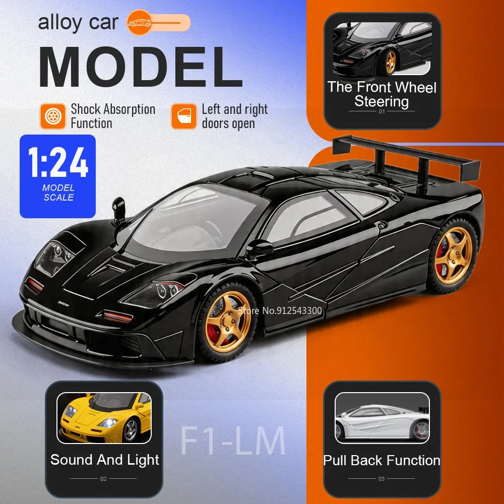 1:24 Scale F1-LM P1 Car Model Toy Sound Light Pull Back Models Shock Absorption Front Wheel Steer Vehicle Desktop Decorations
1:24 Scale F1-LM P1 Car Model Toy Sound Light Pull Back Models Shock Absorption Front Wheel Steer Vehicle Desktop Decorations