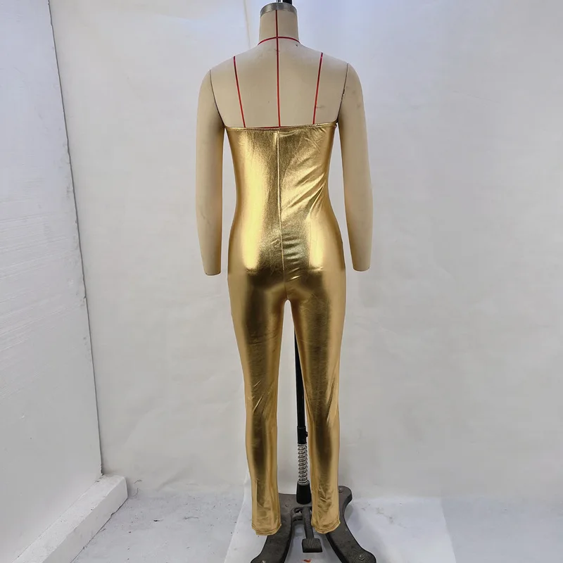 Ropa Para Mujer Women Sexy Metal Color Crop Top Jumpsuit Long Pants One-Piece Suit Wholesale Spring Autumn Fashionable Bodysuit
Ropa Para Mujer Women Sexy Metal Color Crop Top Jumpsuit Long Pants One-Piece Suit Wholesale Spring Autumn Fashionable Bodysuit