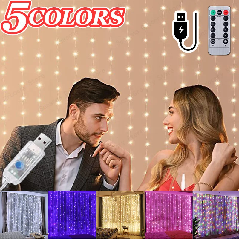 Copper Wire USB Curtain Lights Outdoor Indoor Waterproof 8 Modes Fairy String Lights for Garden Wedding Christmas Party Decor
Copper Wire USB Curtain Lights Outdoor Indoor Waterproof 8 Modes Fairy String Lights for Garden Wedding Christmas Party Decor
