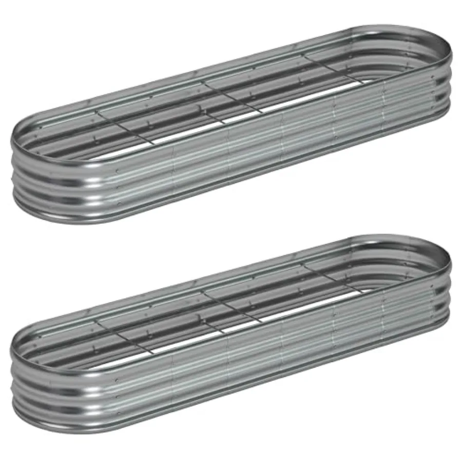 8x2x1ft 2 Pack Galvanized Oval Raised Garden Bed Outdoor Planter Box Metal Patio Kit Planting Bed for Vegetables Flowers Herb S
8x2x1ft 2 Pack Galvanized Oval Raised Garden Bed Outdoor Planter Box Metal Patio Kit Planting Bed for Vegetables Flowers Herb S