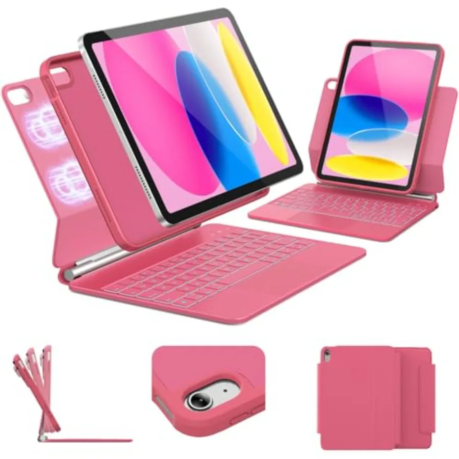 for iPad 11th A16, 2025 /10th Generation Case with Keyboard: Portrait/Landscape, Hot Pink stain-resistant leather, backlit 11-c
for iPad 11th A16, 2025 /10th Generation Case with Keyboard: Portrait/Landscape, Hot Pink stain-resistant leather, backlit 11-c