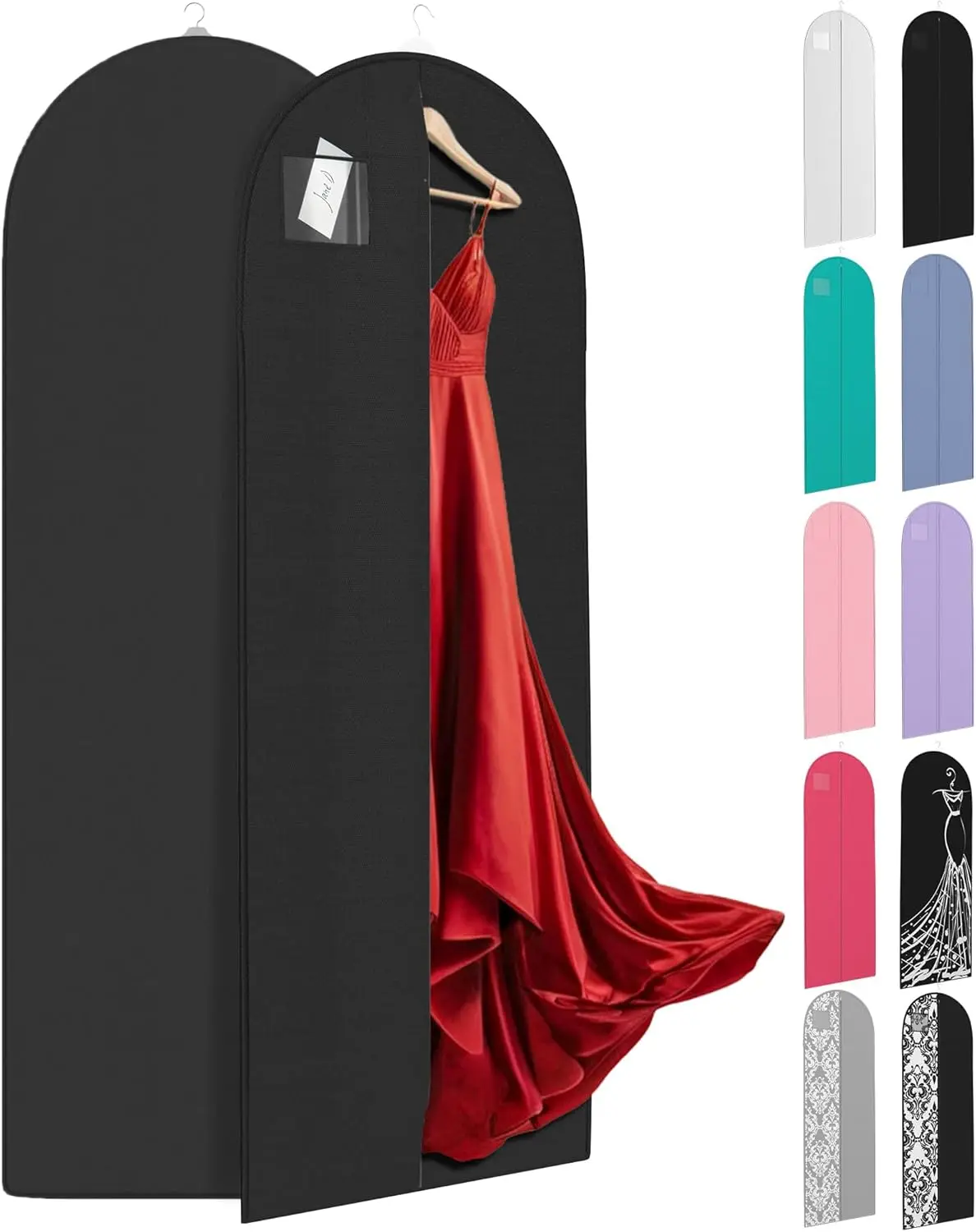 72" Long Dress Garment Bag for Wedding Gowns, Durable Travel Storage with ID Window
72" Long Dress Garment Bag for Wedding Gowns, Durable Travel Storage with ID Window