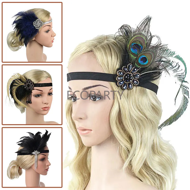 Hair Accessories Black Rhinestone Beaded Sequin Hair Band 1920s Vintage Gatsby Party Headpiece Women Flapper Feather Headband
Hair Accessories Black Rhinestone Beaded Sequin Hair Band 1920s Vintage Gatsby Party Headpiece Women Flapper Feather Headband