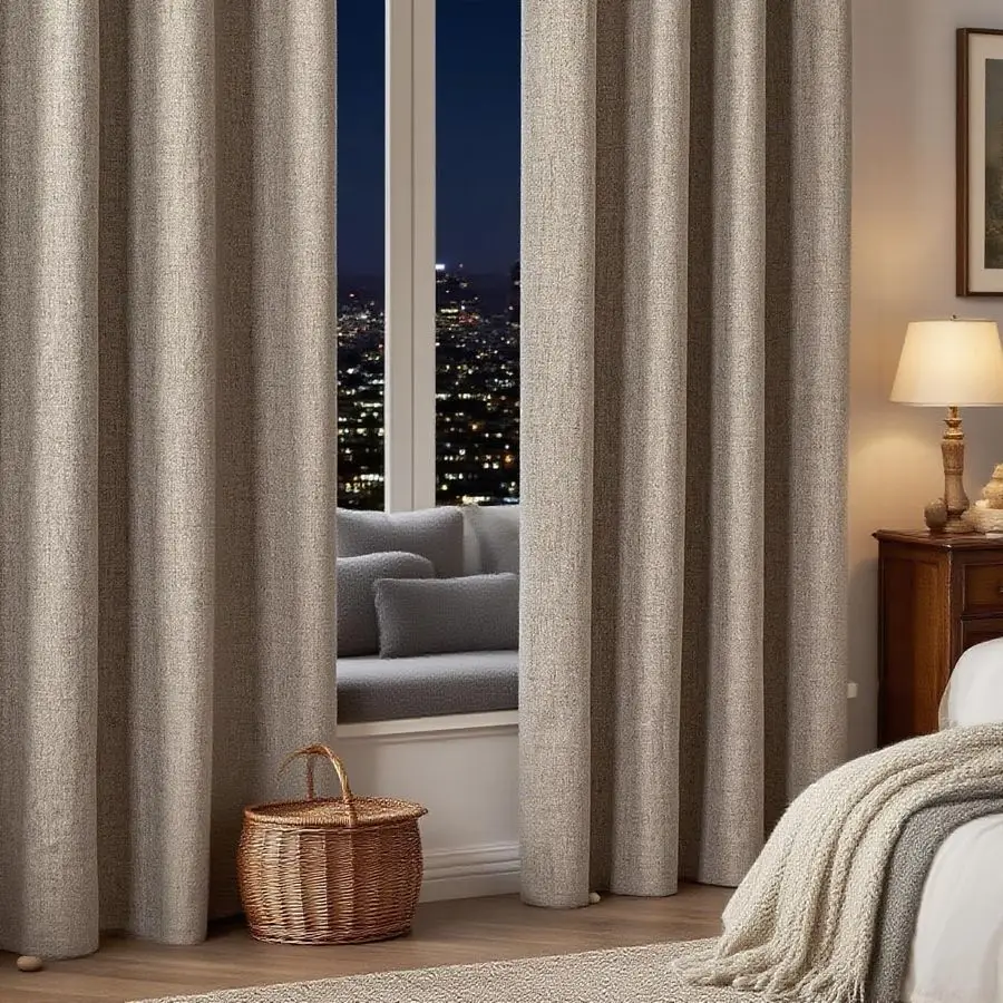 Linen Blackout Curtains 108 Inches Long for Bedroom,100 Black Out Curtains 2 Panels Set, Thermal Insulated Room Darkening Drapes
Linen Blackout Curtains 108 Inches Long for Bedroom,100 Black Out Curtains 2 Panels Set, Thermal Insulated Room Darkening Drapes