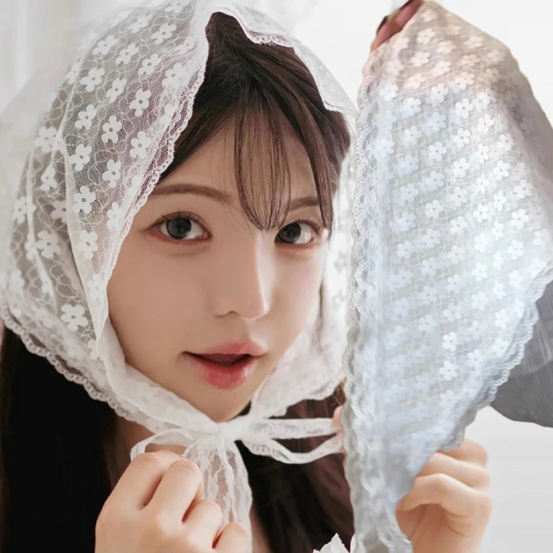 Lace Flower Hair Scarf Elegant Temperament Lace Female Flower White Sweet Triangle Scarf Thin Ribbon Artistic Travel Photo
Lace Flower Hair Scarf Elegant Temperament Lace Female Flower White Sweet Triangle Scarf Thin Ribbon Artistic Travel Photo