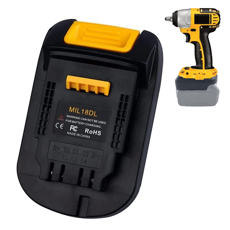 MIL18DL Adapter Converter for Milwaukee 18V Li-ion Battery Converted To for Dewalt 18V 20V Li-ion Battery Power Tools
MIL18DL Adapter Converter for Milwaukee 18V Li-ion Battery Converted To for Dewalt 18V 20V Li-ion Battery Power Tools