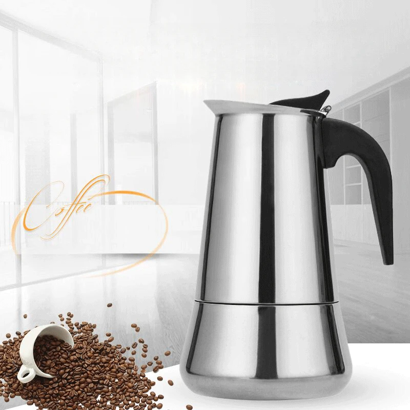 Stainless Steel Moka Pot 6/9/12 Cups Moka Pot Caffe Machine Espresso Cups Coffee Makers Stovetop Filter Coffee Pot
Stainless Steel Moka Pot 6/9/12 Cups Moka Pot Caffe Machine Espresso Cups Coffee Makers Stovetop Filter Coffee Pot