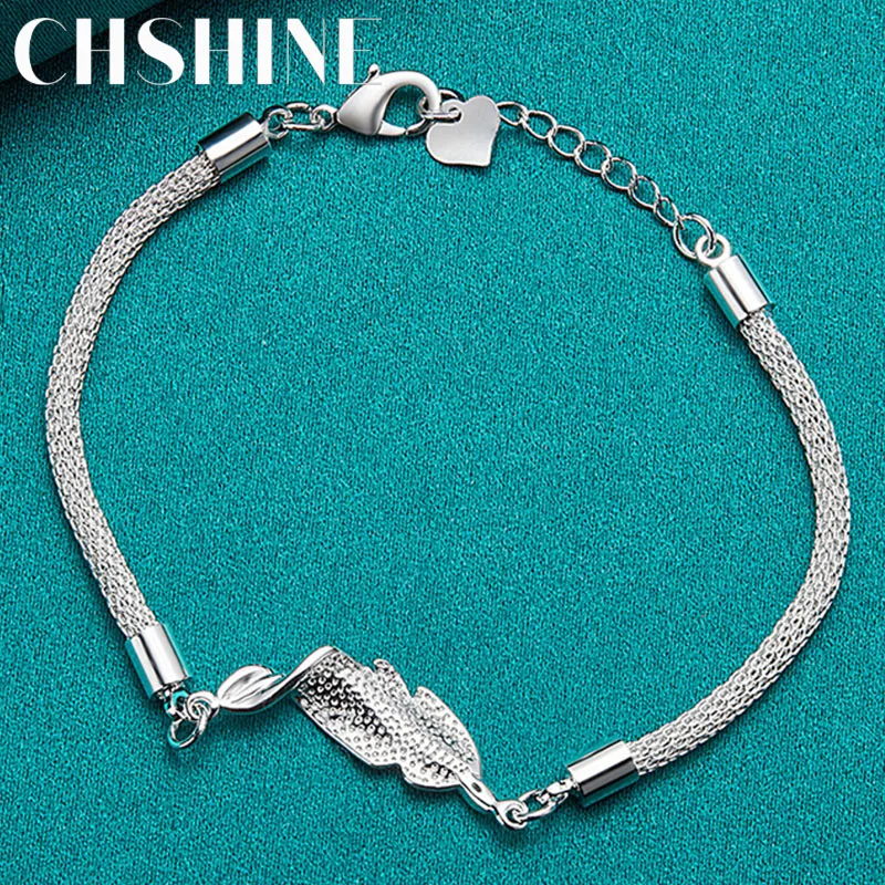 CHSHINE 925 Sterling Silver Fish Heart Net Snake Chain Bracelet For Women Fashion Wedding Engagement Party Jewelry
CHSHINE 925 Sterling Silver Fish Heart Net Snake Chain Bracelet For Women Fashion Wedding Engagement Party Jewelry