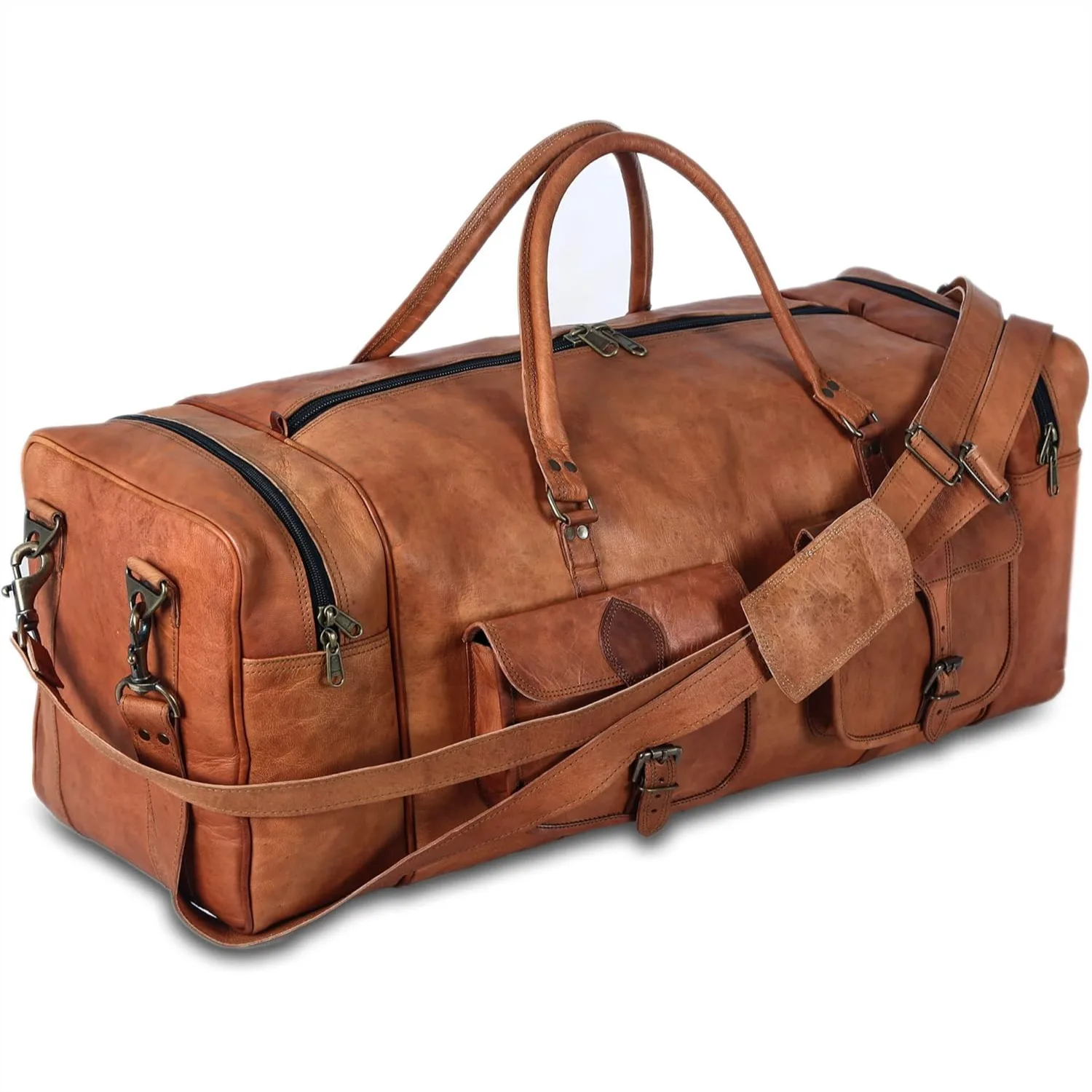 32 Inch Full Grain Leather Duffel Bag for Men, Large Travel Holdall for Overnight Gym Sports Weekend
32 Inch Full Grain Leather Duffel Bag for Men, Large Travel Holdall for Overnight Gym Sports Weekend