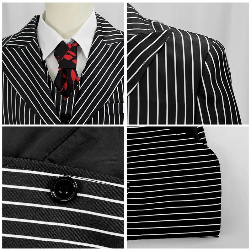 3.a;6\m/The Family Cosplay Gomez Costume Black Striped Blazer Pants Vest Shirt Tie Set Halloween Carnival Outfitg;8'l/7,
3.a;6\m/The Family Cosplay Gomez Costume Black Striped Blazer Pants Vest Shirt Tie Set Halloween Carnival Outfitg;8'l/7,