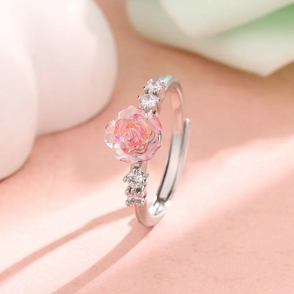 Real 925 Sterling Silver Pink Zircon Rose Flower Opening Adjustable Rings for Women Fine Jewelry Minimalist Plant Accessories
Real 925 Sterling Silver Pink Zircon Rose Flower Opening Adjustable Rings for Women Fine Jewelry Minimalist Plant Accessories